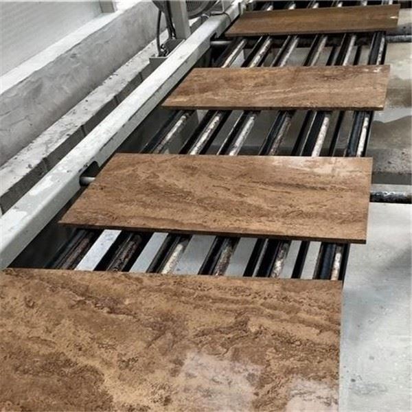 brown travertine tile