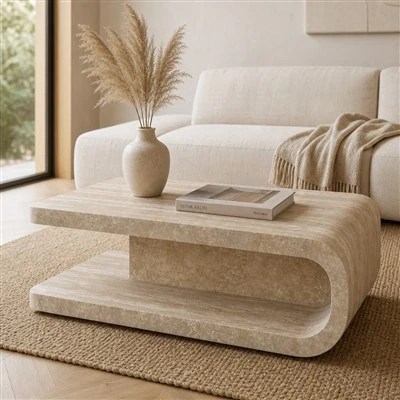 Meja Travertine Putih